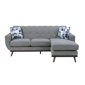 English Elm Solid Wood Leg Chenille Sectional Sofa with Reversible Chaise Mid-century Living Room B011P256666