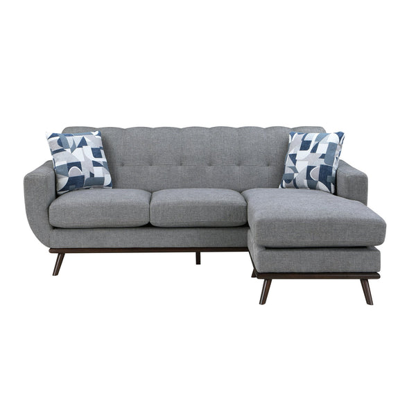 English Elm Solid Wood Leg Chenille Sectional Sofa with Reversible Chaise Mid-century Living Room B011P256666