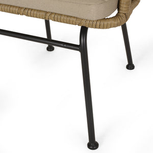 English Elm Randy Outdoor Woven Rattan Accent Chair Set of Two for Patio or Balcony Use N769P334784A