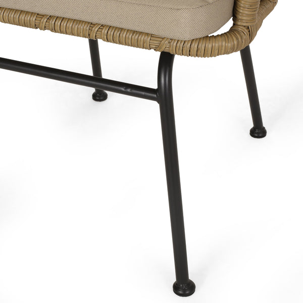 English Elm Randy Outdoor Woven Rattan Accent Chair Set of Two for Patio or Balcony Use N769P334784A