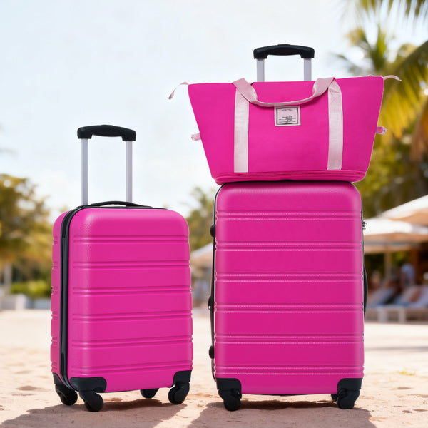 English Elm Hardshell Abs Spinner Luggage Set with Tsa Lock Carry on and Checked Suitcase Trio Pink PP309433AAH