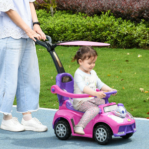 English Elm Qaba 3 in 1 Toddler Ride on Push Car with Canopy Robot Theme and Music Pink W2225P229329