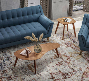 English Elm Wallace & Bay - Pineda Solid Wood Coffee Table in Walnut Brown — Contemporary, Low-Maintenance 47.6" x 23" Stylish B2709P212408