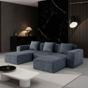 English Elm 118-Inch Modular Sofa Bed - Versatile Cloud Velvet Design For Comfort, Style & Space Saving! W3147S00010