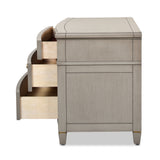 English Elm Dauphin 3-Drawer Accent End Table, Merino White Wood