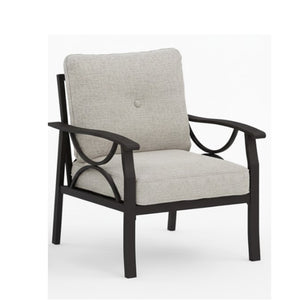 English Elm Set of 2 Outdoor Steel Armchairs Powder Coated Matte Frame with Cushioned Patio Seating Light Khaki+Beige B082P455144