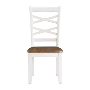 English Elm Cherry Dobson 7pc Dining Set - Cherry & White Two-Tone Acacia Wood Table with 6 Double X-Back Chairs купить B011P188434