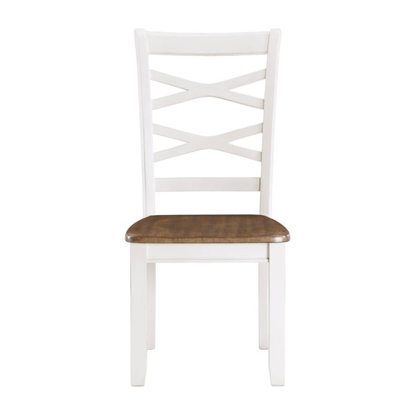 English Elm Cherry Dobson 7pc Dining Set - Cherry & White Two-Tone Acacia Wood Table with 6 Double X-Back Chairs купить B011P188434