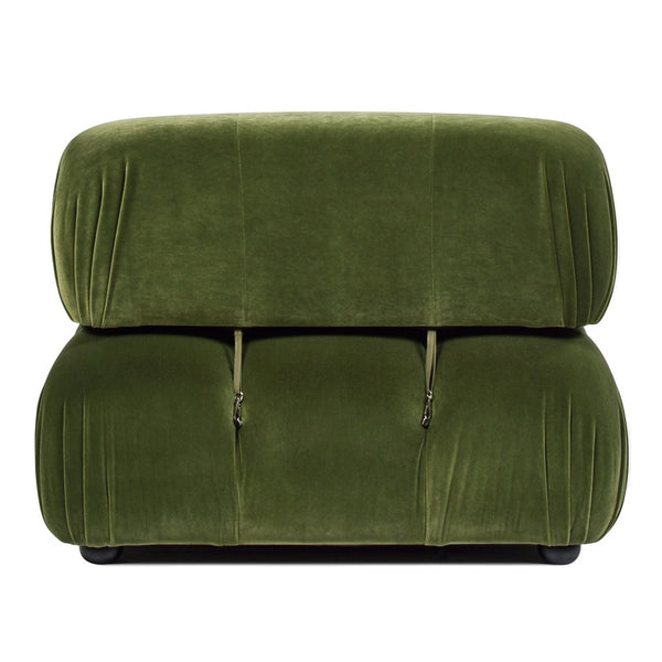 English Elm Jennifer Taylor Home - Marcel Luxurious 36" Bubble Modular Lounge Arm Chair with Bouclé Upholstery and Eucalyptus Frame Olive Green B2719P238259