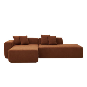 English Elm Luxurious Modular Sectional Couch - Cozy Lambswool Fabric L-Shape Sofa With Chaise! W1765S00071-GIGA