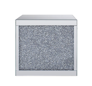 English Elm Noralie Glam Mirrored End Table with Crystal Inlay Drawer and Sled Base Accent B2726P448757