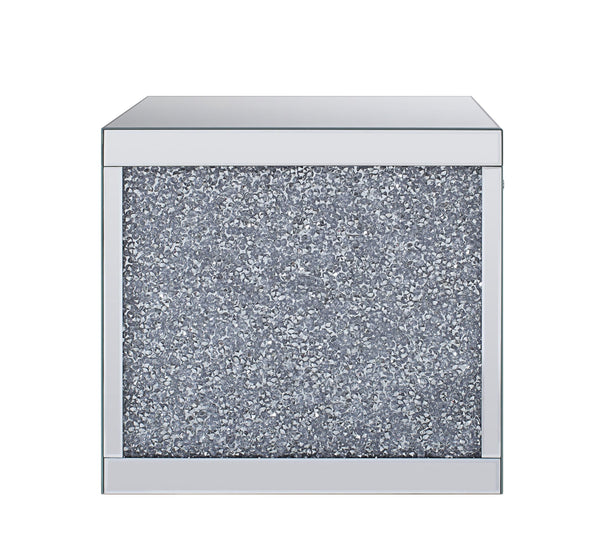 English Elm Noralie Glam Mirrored End Table with Crystal Inlay Drawer and Sled Base Accent B2726P448757
