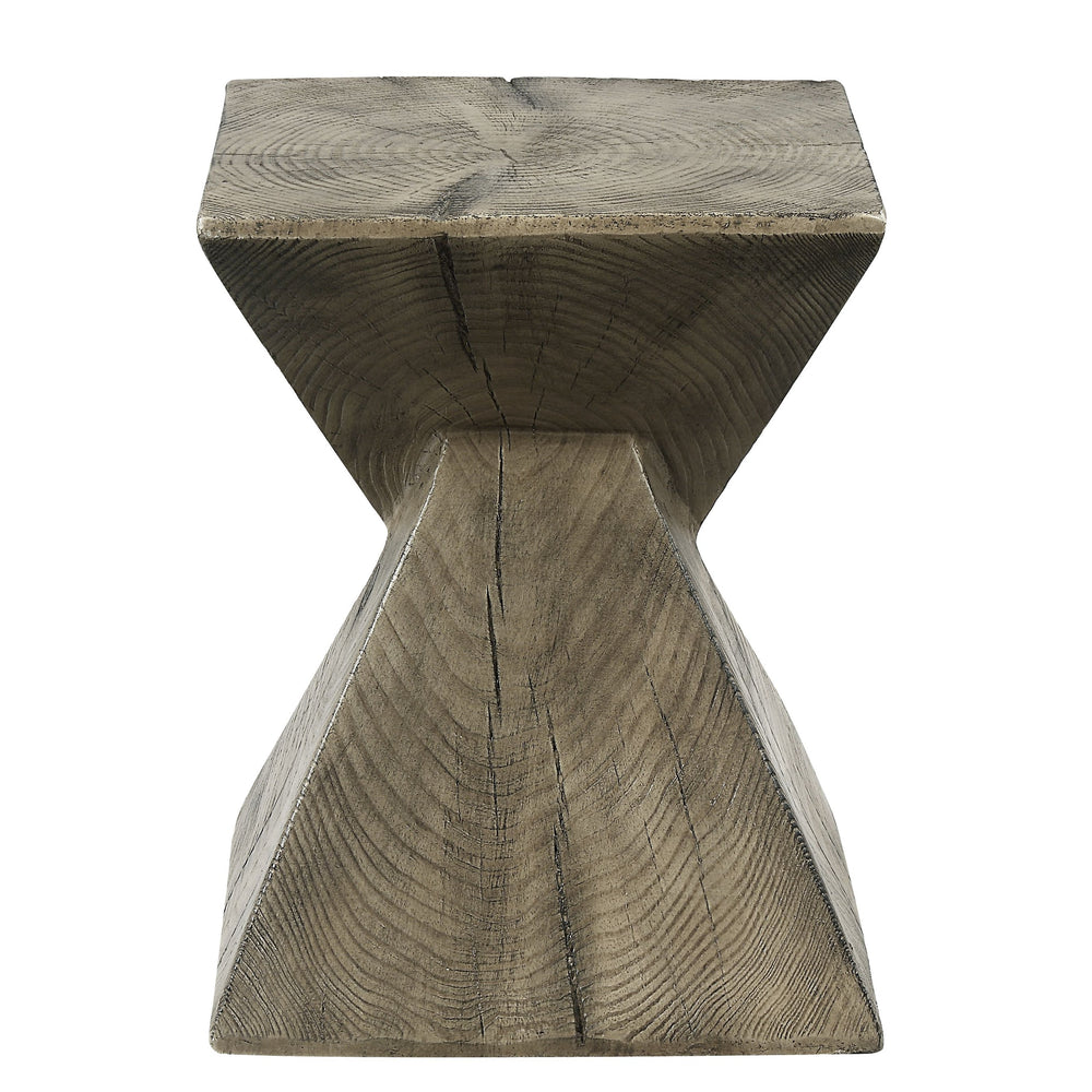 English Elm Zahi Weathered Oak Accent Table — Dark Oak Fiber Concrete Side Table, Eco Cement, No Assembly, 40lb Capacity B2726P360667