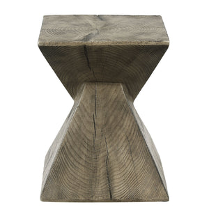 English Elm Zahi Weathered Oak Accent Table — Dark Oak Fiber Concrete Side Table, Eco Cement, No Assembly, 40lb Capacity B2726P360667