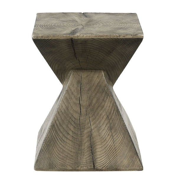 English Elm Zahi Weathered Oak Accent Table — Dark Oak Fiber Concrete Side Table, Eco Cement, No Assembly, 40lb Capacity B2726P360667