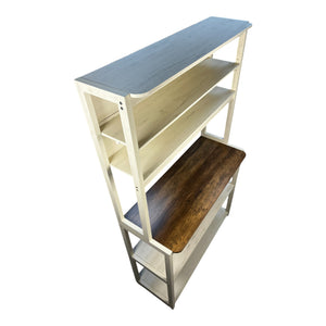 English Elm 39.37" 5-Tier Bakers Rack for Kitchen with Spacious Shelves, Durable Particle Board, Coffee Bar Stand Brown+White W1412P230434