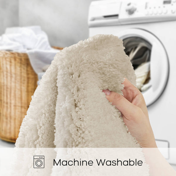 JLA Home Madison Park Signature - Bath Rug Ultra-Plush Microfiber with Quick-Dry Technology, Non-Slip Backing, OEKO-TEX Certified Comfort Natural MPS72-386