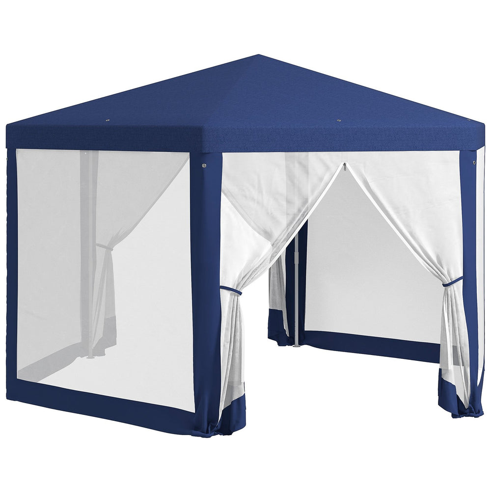 English Elm Outsunny Hexagon Party Canopy with Mesh Sidewalls Uv Roof Steel Frame Outdoor W2225P174174