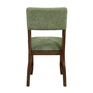 English Elm Contemporary High Back Chenille Dining Chairs Solid Wood Frame Upholstered Set Brown,Olive B011P439066