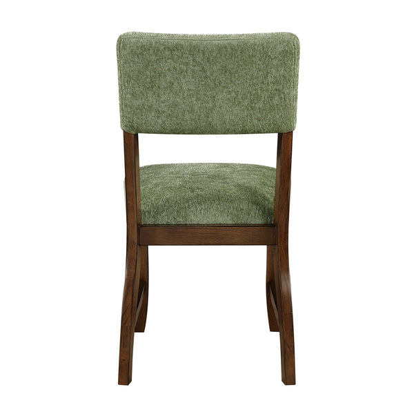 English Elm Contemporary High Back Chenille Dining Chairs Solid Wood Frame Upholstered Set Brown,Olive B011P439066