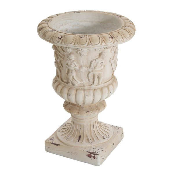 English Elm Mgo Classical Garden Urn Hand Painted Antique Finish Tall Outdoor Statement Planter N772P301515A