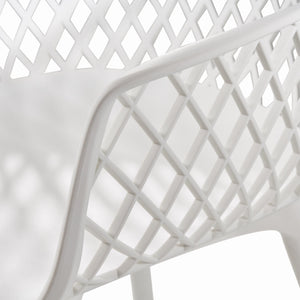 English Elm Christopher Knight Home® - POPPY Weather-Resistant Outdoor Dining Chair with Diamond Mesh Design, Sturdy Polypropylene Comfort White 24 L x 23.5 W x 22.4 H 69069.00WHI