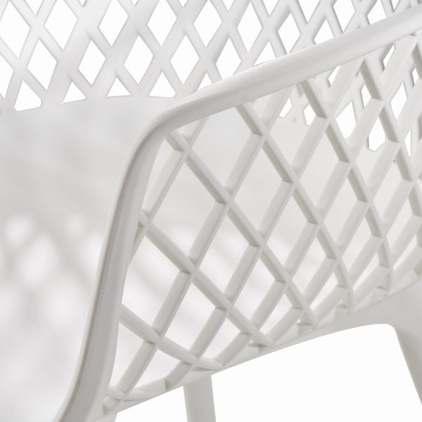 English Elm Christopher Knight Home® - POPPY Weather-Resistant Outdoor Dining Chair with Diamond Mesh Design, Sturdy Polypropylene Comfort White 24 L x 23.5 W x 22.4 H 69069.00WHI