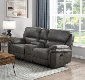 English Elm Plush Power Reclining Loveseat Microfiber Upholstered with Usb Port and Console Gray B011P230436