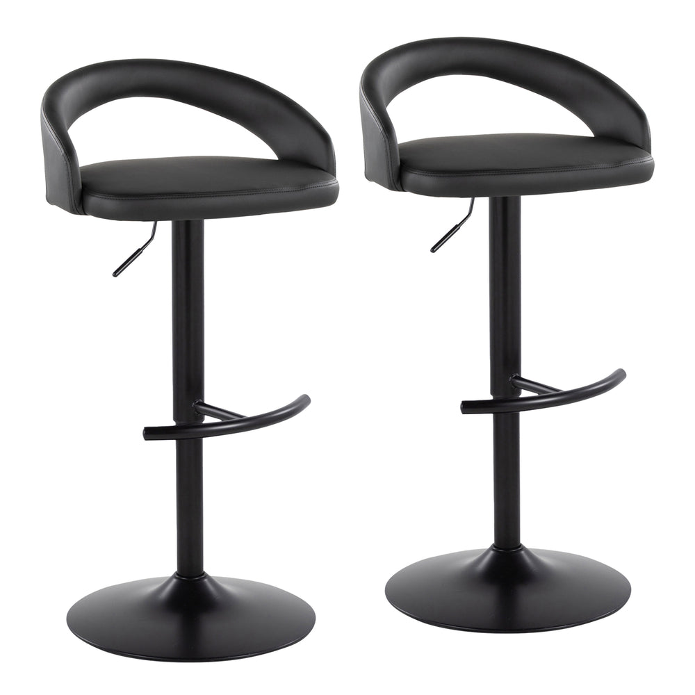 English Elm Adjustable Swivel Barstools Tufted Faux Leather Industrial Set for Kitchen Islands B202S01981