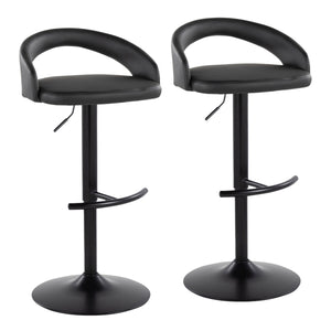 English Elm Adjustable Swivel Barstools Tufted Faux Leather Industrial Set for Kitchen Islands B202S01981