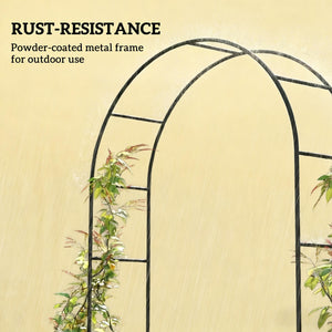 English Elm Outdoor Steel Garden Arch with Weighted Base for Weddings and Climbing Vines T3971P486761