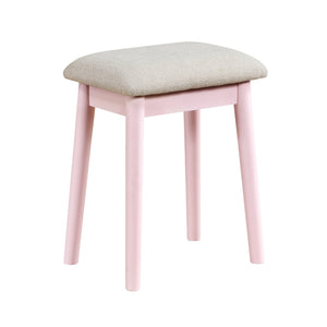 English Elm Beautiful Pink Vanity Set with Mirror & Stool, Storage Drawers, Elegant Bedroom Makeup Station B011P300057