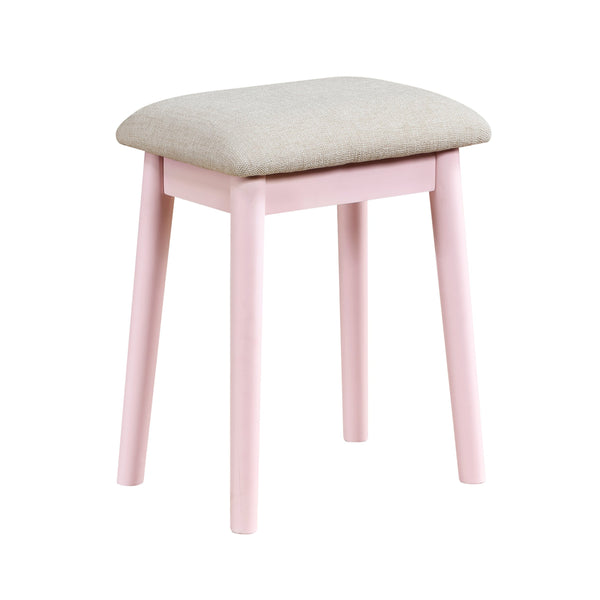 English Elm Beautiful Pink Vanity Set with Mirror & Stool, Storage Drawers, Elegant Bedroom Makeup Station B011P300057