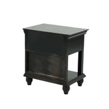 English Elm Lyndon Nightstand With One Drawer and Shelf In Black Finish