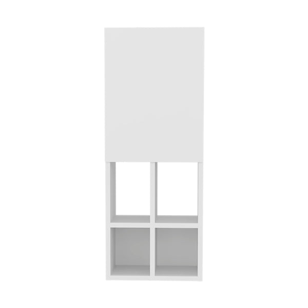 English Elm Malden Wall Cabinet White — 6 Open Compartments, Engineered Wood, Slim Wall-Mounted Storage for Bathroom decor and toiletries durable modern design B092P315577