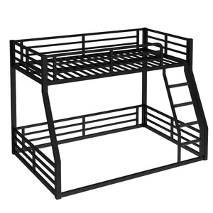 English Elm Metal Bunk Bed, Twin-Over-Full Heavy-Duty Frame For Kids & Adults, Noise-Reducing & Safe Design W1580S00160