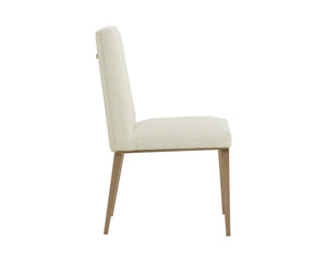 Sunpan WILBUR Dining Chair - Stylish Geralt Linen Upholstery with Channel Tufting & Metal Accents for Elegance 112278
