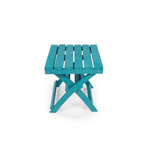 English Elm Seaview Recycled Hdpe Outdoor Folding Side Table Uv Resistant Patio Deck Use Turquoise B2745P409718