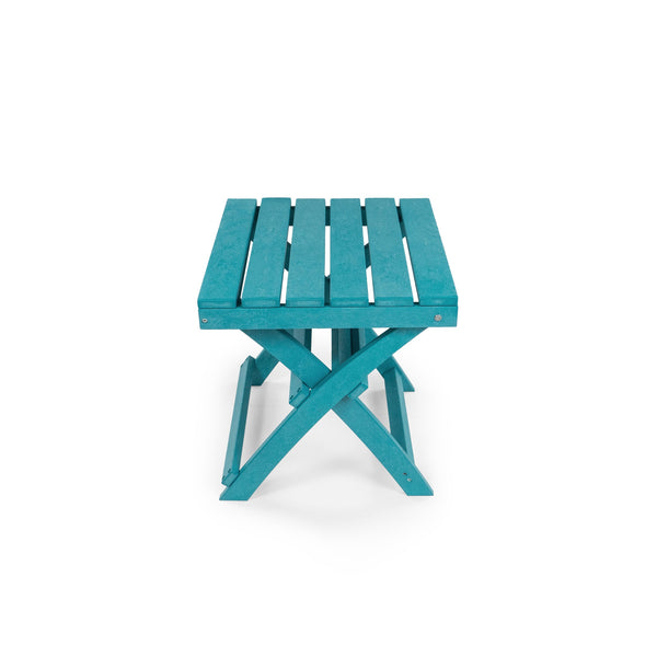 English Elm Seaview Recycled Hdpe Outdoor Folding Side Table Uv Resistant Patio Deck Use Turquoise B2745P409718