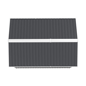 English Elm 6x8ft Outdoor Steel Storage Shed Lockable Vented Galvanized Metal Garden Backyard Tool Unit Dark Gray W1598P361333