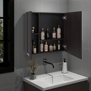English Elm Sines Wall Mounted Mirrored Medicine Cabinet Four Shelf Humidity Resistant Bathroom Storage B070P487561