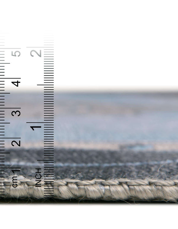 Unique Loom Timeless Thomas Machine Made Medallion Rug Blue Gray, Navy Blue 8' 4" x 12' 2"