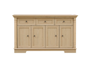 English Elm Farmhouse Wooden Storage Cabinet With Roman Column Design, Versatile Sideboard For Kitchen & Living Room W2393P300548