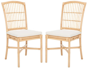 Safavieh Arne Dining Chair W/ Cushion Natural Wood DCH6504A-SET2