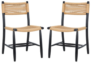 Safavieh Masha Rope Dining Chair - Set of 2 Natural / Black DCH8804A-SET2
