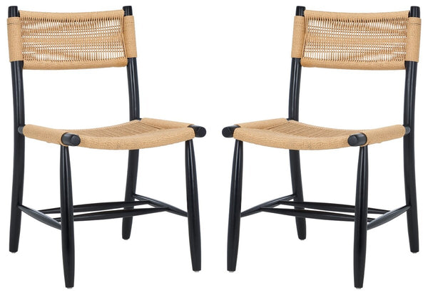 Safavieh Masha Rope Dining Chair - Set of 2 Natural / Black DCH8804A-SET2