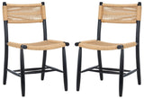 Safavieh Masha Rope Dining Chair - Set of 2 Natural / Black DCH8804A-SET2