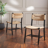 Safavieh Floryn Rope Dining Chair - Set of 2 Natural / Black DCH8805A-SET2