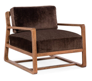 Hooker Furniture Moraine Accent Chair With Vintage Natural Wood Frame, Distressed Scandinavian Modern Comfort Seat Brown CC585-488