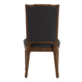 Homelegance By Top-Line Mayer Ornate Linen and Wood Dining Chairs (Set of 2) Dark Grey Rubberwood